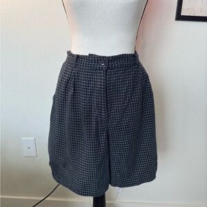 Stylish Black Checkered Women's Shorts